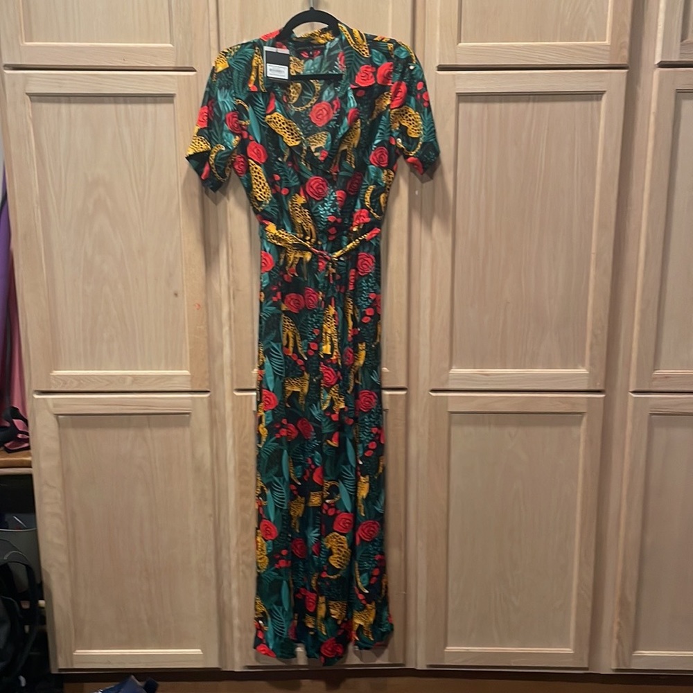 America & Beyond Jumpsuit - Cheetah and Roses Size Small